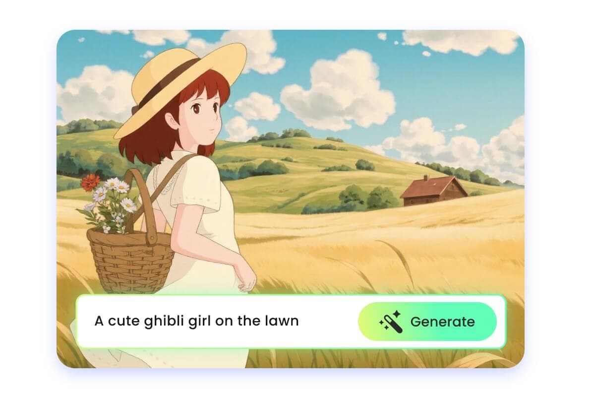 Imagen estilo Studio Ghibli generada a partir de texto con VidOne