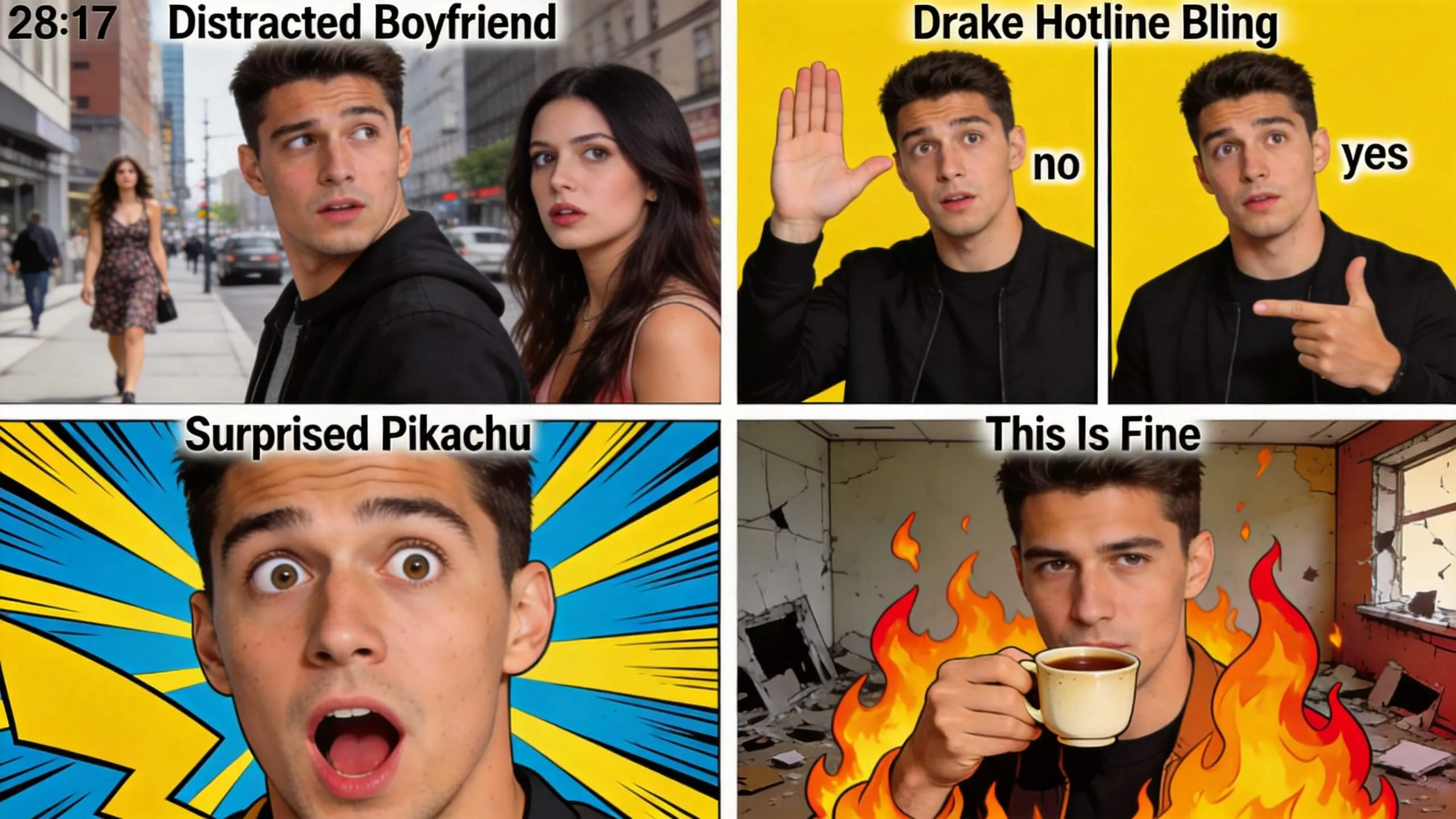 Generador gratis de intercambio de memes con plantillas clásicas