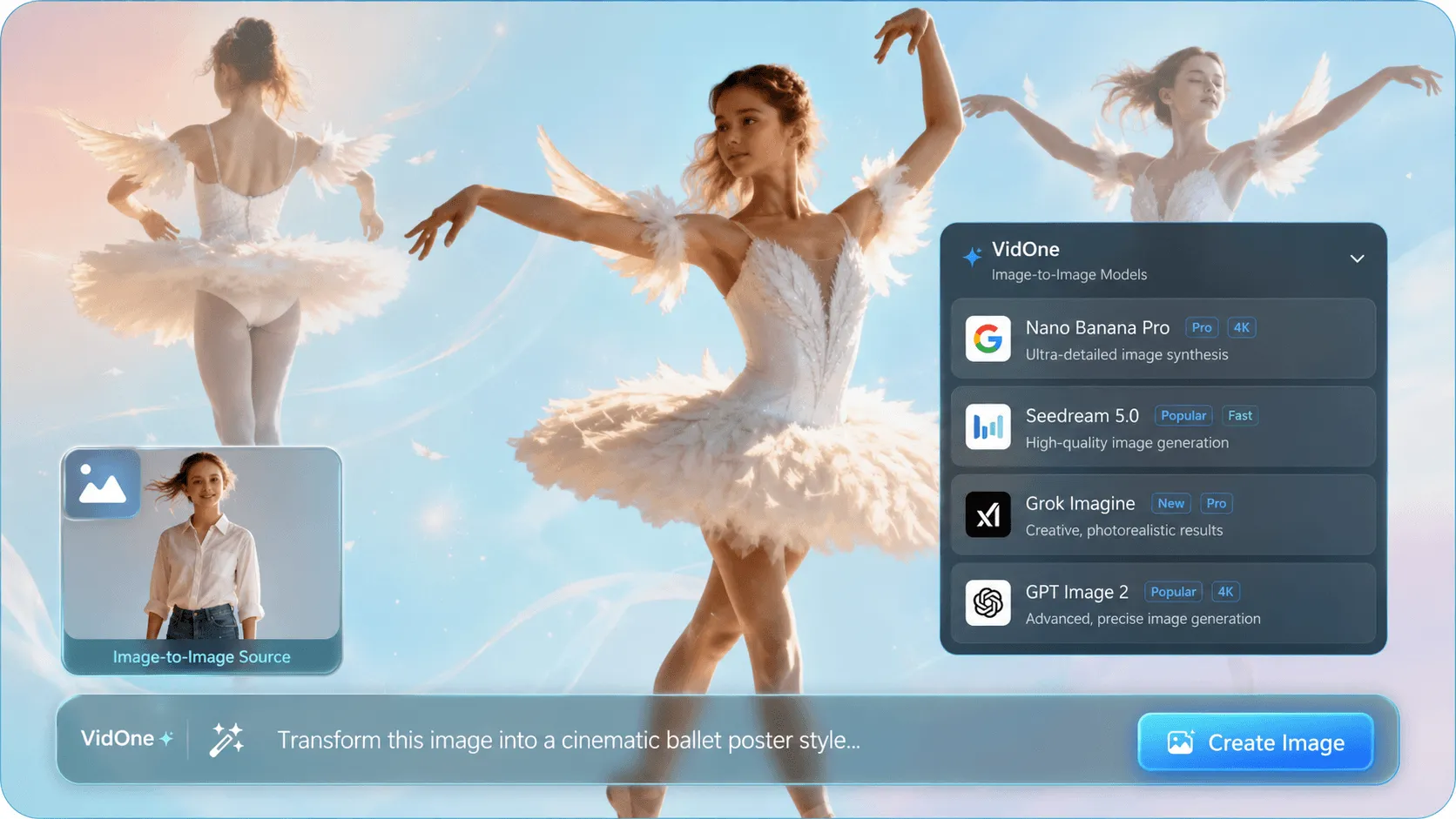 Hub de modelos de imagen IA mostrando transformaciones imagen a imagen